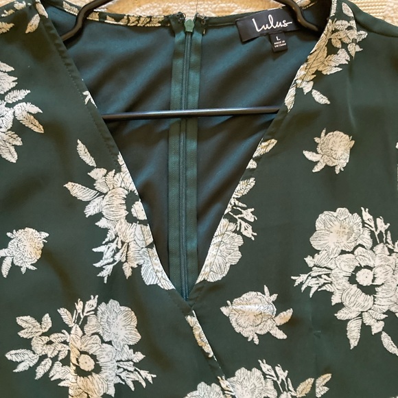 LULUS GREEN FLORAL MINI DRESS - Picture 12 of 14